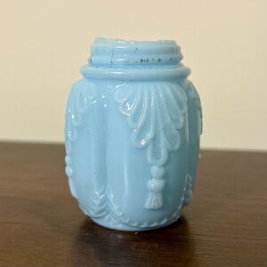 Antique Baby Blue Milk Glass Mini Shaker Bottle
